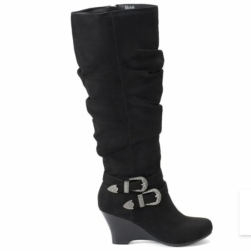 SO LIMOUSINE WOMEN"S KNEE LENGTH WEDGE BOOT